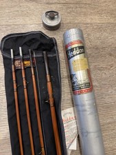 Vintage Heddon#115 Premier 8.5 Fly Rod 4 section original Heddon logo bag & tube