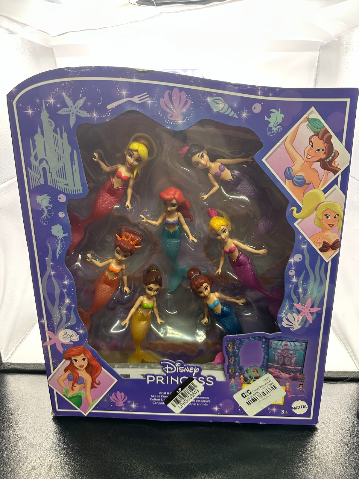 Disney Princess The Little Mermaid Ariel & Sisters Storybook Set 7 Pack Dolls