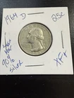 1964-D Washington Quarter 25C 90% Silver Business Strike Circulated Uncertified