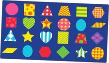 Large Classroom Rug Blue 24 Spots Classroom Carpet with Shape Pattern 7'6" x