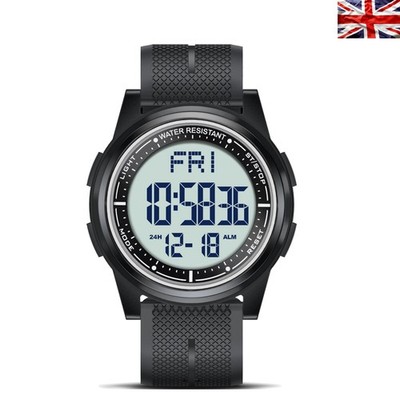 Stilvolle schwarze wasserdichte Digitaluhr - ideal für Sport- & Fitnessbegeisterte