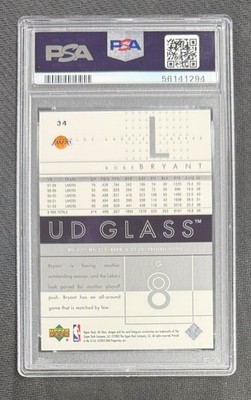 Kobe Bryant 2002 Upper Deck Glass Basketball Card #34 Graded PSA 