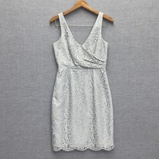J.Crew Gray Lace Sheath Dress Sleeveless V Neck Knee Length Classic 2