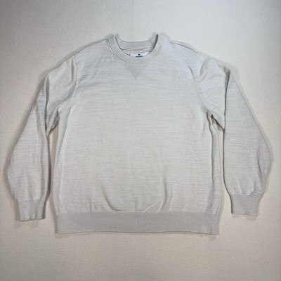 Reigning Champ Cotton Slub Laurel Sweater Men's L Off-White V-Gusset Pullover