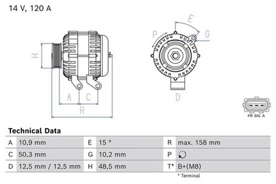 BOSCH Lichtmaschine 14V D Focus C-Max II 03-12 0986082100