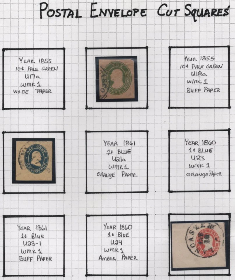 US 1850s-1860s COLLECTION OF 32 POSTAL STARTIONERY CUT SQUARES MINT & USED - Image 3 of 4