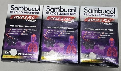 3 X Cold and Flu Relief Tablets - Cold Remedy for Adults 60 tablets/box 11/2027
