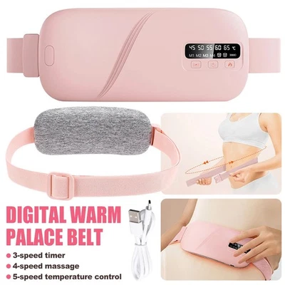 HAILICARE Electric Heating Menstrual Heat Pad Massage Belt For Period Pain Relief Cramps~
