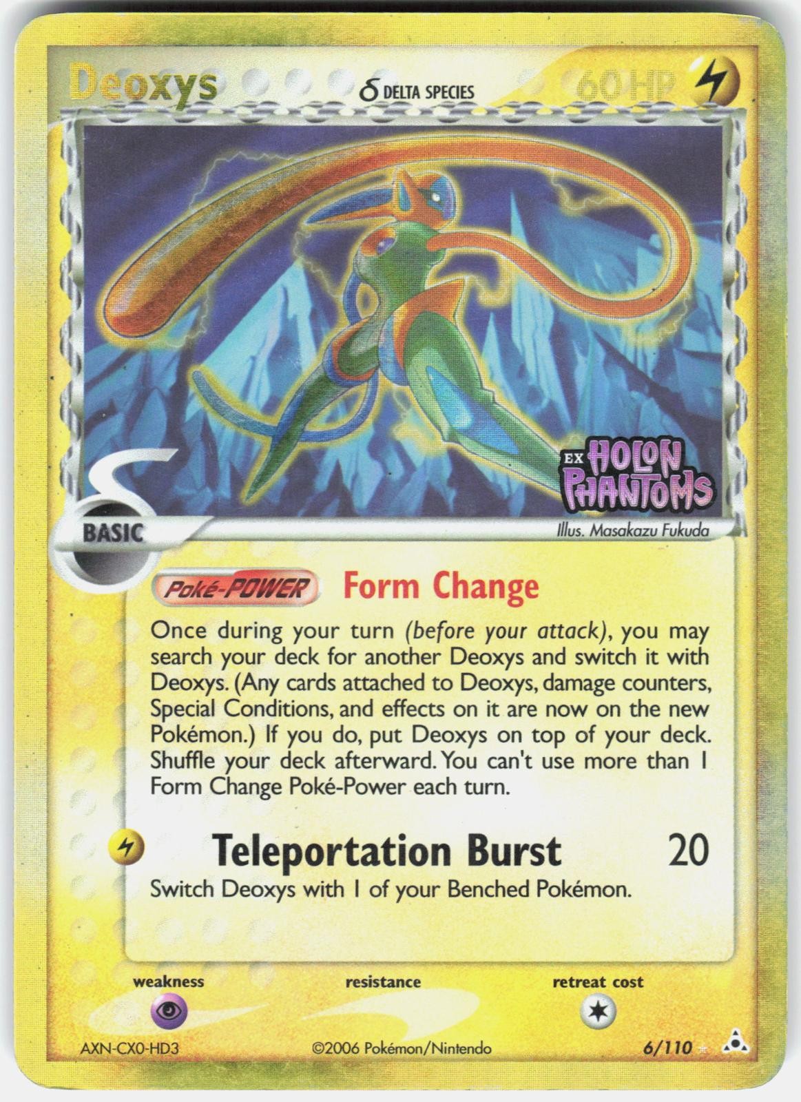 Pokemon Deoxys 6/110 Rare Holon Phantoms Pokemon Reverse Holo Near Mint