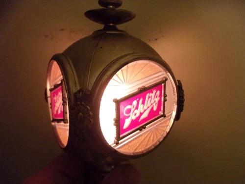 Pair Of Schlitz Beer small Globe Bar Light Signs Vintage Breweriana Brewery