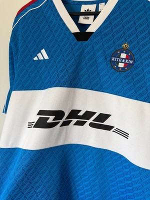 Kith x Adidas DHL Football Jersey - Size Large - Blue - JN3586