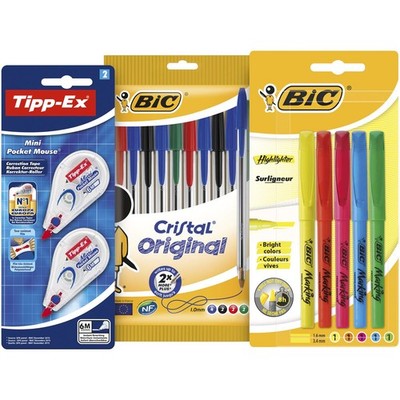 Tipp-Ex Mini Pocket Mouse Correctors, BIC Cristal Original Ball Pens, BIC H