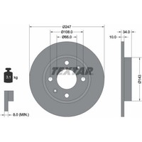 2X Textar 92029803 Bremsscheibe FüR Peugeot Citroen Saxo Zx C15 Visa 106 205 N2