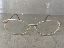 Marchon Tres Jolie Eyeglasses Frames ONLY 110 662 Gold Full Rim Oval 54-17-130