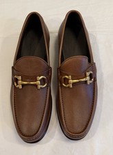 Salvatore Ferragamo Men s Gancini Bit Loafers Brown Leather Size 9 EE Italy