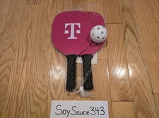 BRAND NEW T-MOBILE TUESDAY PICKLEBALL SET 2 PINK PADDLES 1 WHITE BALL