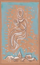 13930.Decor Poster.Wall Interior art design.Mikulas Galanda painting.Woman.Baby