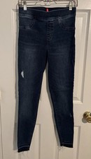 SPANX ANKLE SKINNY Distressed Blue pull-on Jeans Jeggings 20203R-Sz M