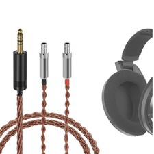 Geekria 4.4mm Single Crystal Copper Silver Audio Cable for Sennheiser HD800