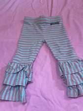 Matilda Jane Torta Big Ruffles Happy  Free Mint Green Stripe Pants Size 12-18M