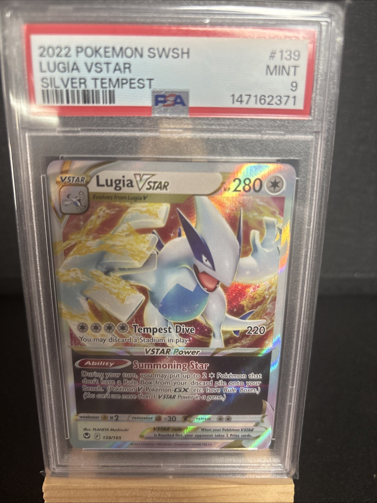Lugia v Star PSA 9 Sword & Shield Silver Tempest Holo Pokémon Card 139/195