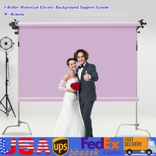 Motorized Electric 3-Roller Cloth Background Support System Wall Mount Remote