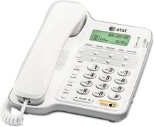 AT T CL2909 Corded Phone with Speakerphone and Caller ID/Call Waiting, White