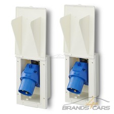 CEE EINSPEISESTECKER WOHNMOBIL CARAVAN CAMPING WOHNWAGEN RECHTECKIG 16A 2 STÜCK