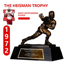 1972 Nebraska Cornhuskers Johnny Rodgers NCAA Heisman Trophy 25cm Resin Trophy