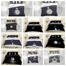 3D Space Astronaut Planets Cartoon Black Quilt Cover Duvet Cover Comforter set