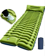 Camping Sleeping Pad, Ultralight Camping Mat with Pillow Built-in Foot Pump