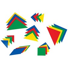 Tangrams - Set of 28 - Puzzle Blocks for Geometry and 1 Count Pack of 1