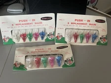 1960's Christmas Replacement Lamps w/ Reflectors for Mini Light Sets Lot 3 Packs