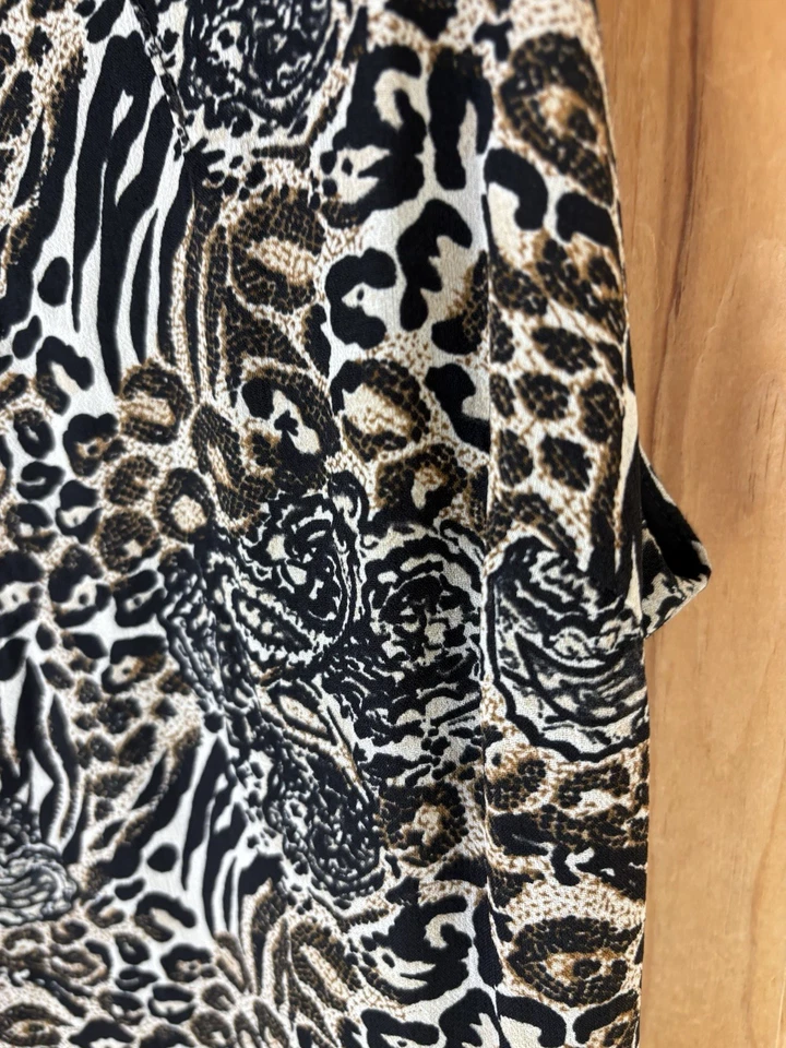 DE COLECCIÓN CDC VESTIDO SIN MANGAS MAXI LEOPARDO Y ROSAS Mujer’s Talla 6 Y2K Vestido sin Mangas Foto 3 de 4