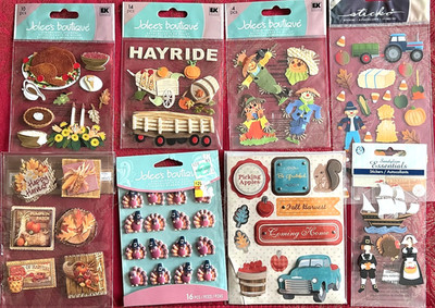 YOU CHOOSE - FALL THANKSGIVING RARE JOLEE'S SANDYLION 3D STICKERS