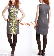 NEW size 4 Anthropologie Embroidered Fountain Shift dress by Tabitha, RARE 5*