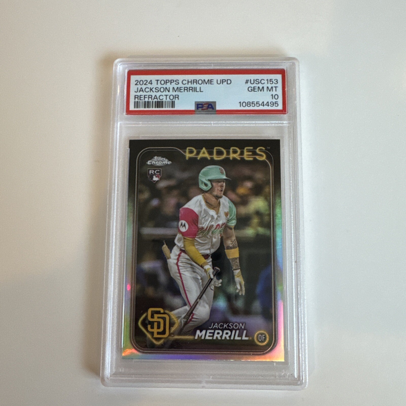 Jackson Merrill 2024 Topps Chrome Update Refractor USC153 - PSA 10