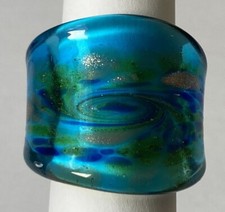 Unikat - Glasring Aquamarine Größe 55 ( NEU )