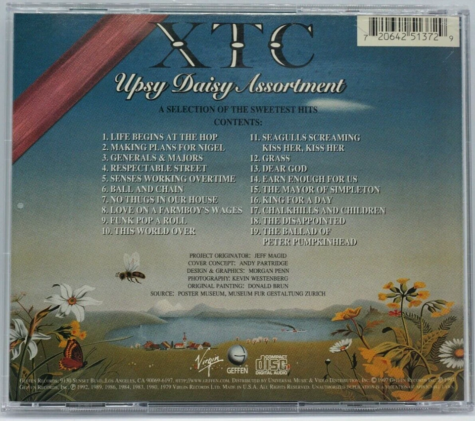 XTC : Upsy Daisy Assortment (Best Of) CD Album (US 1997 Press) - Dear God - HTF - Image 2 of 3