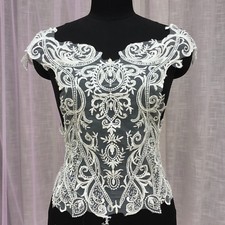 Sale Beaded Lace Trim Women Clothing Dress Embroidery Motif Costume Applique 1PC