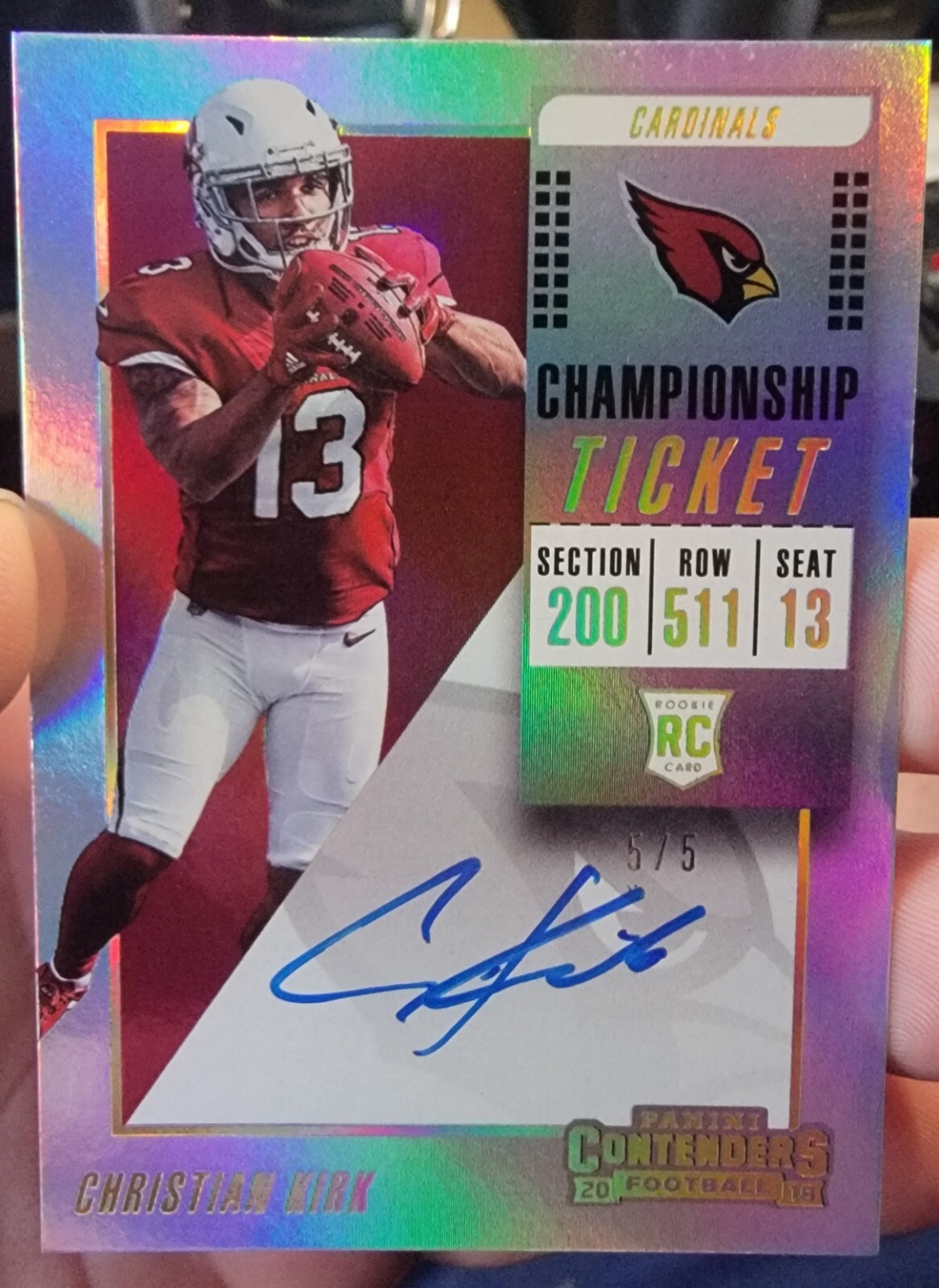 CHRISTIAN KIRK 5/5 2018 Contenders Rookie Ticket Auto #119 Cardinals Jaguars RC
