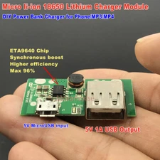 Micro USB 5V Lithium Li-ion 3.7V 18650 Battery Charger PCB Module DIY Power Bank