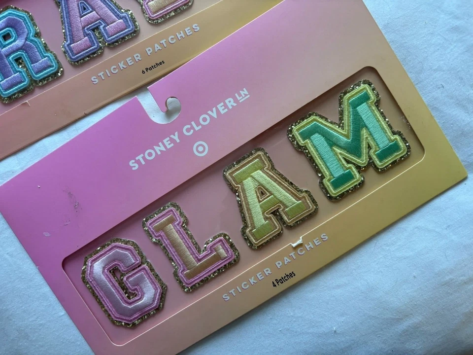NWT Stoney Clover Lane Target Letter  Iron On Patches Set TRAVEL And GLAM - Image 2 of 4