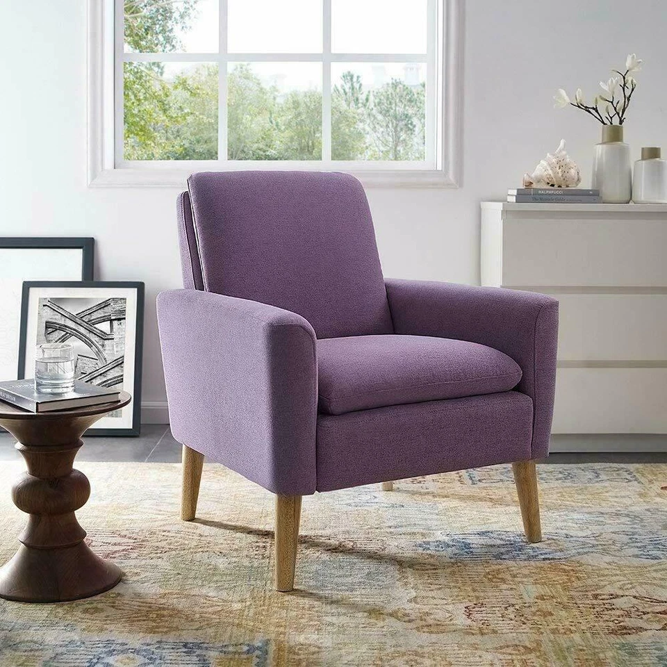Modern Accent Fabric ArmChair Single Sofa Soft Upholstered Arm Chair Living Room - Image 4 of 4