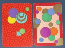EU219 Swap Playing Cards 2 VINTAGE ENGLISH Deco Shapes Circles