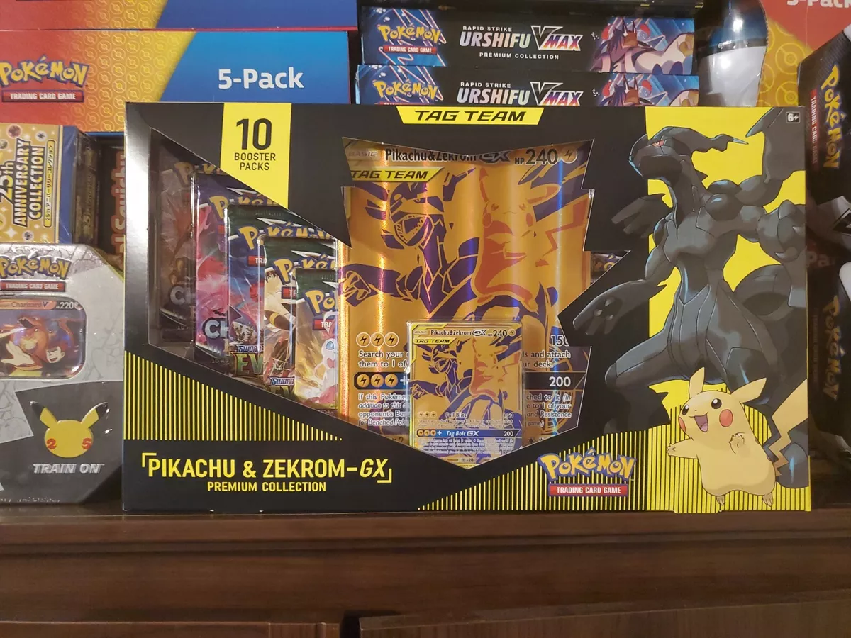 What's Inside? GOLD PIKACHU and ZEKROM GX Tag Team PREMIUM Collection Box  Opening! 