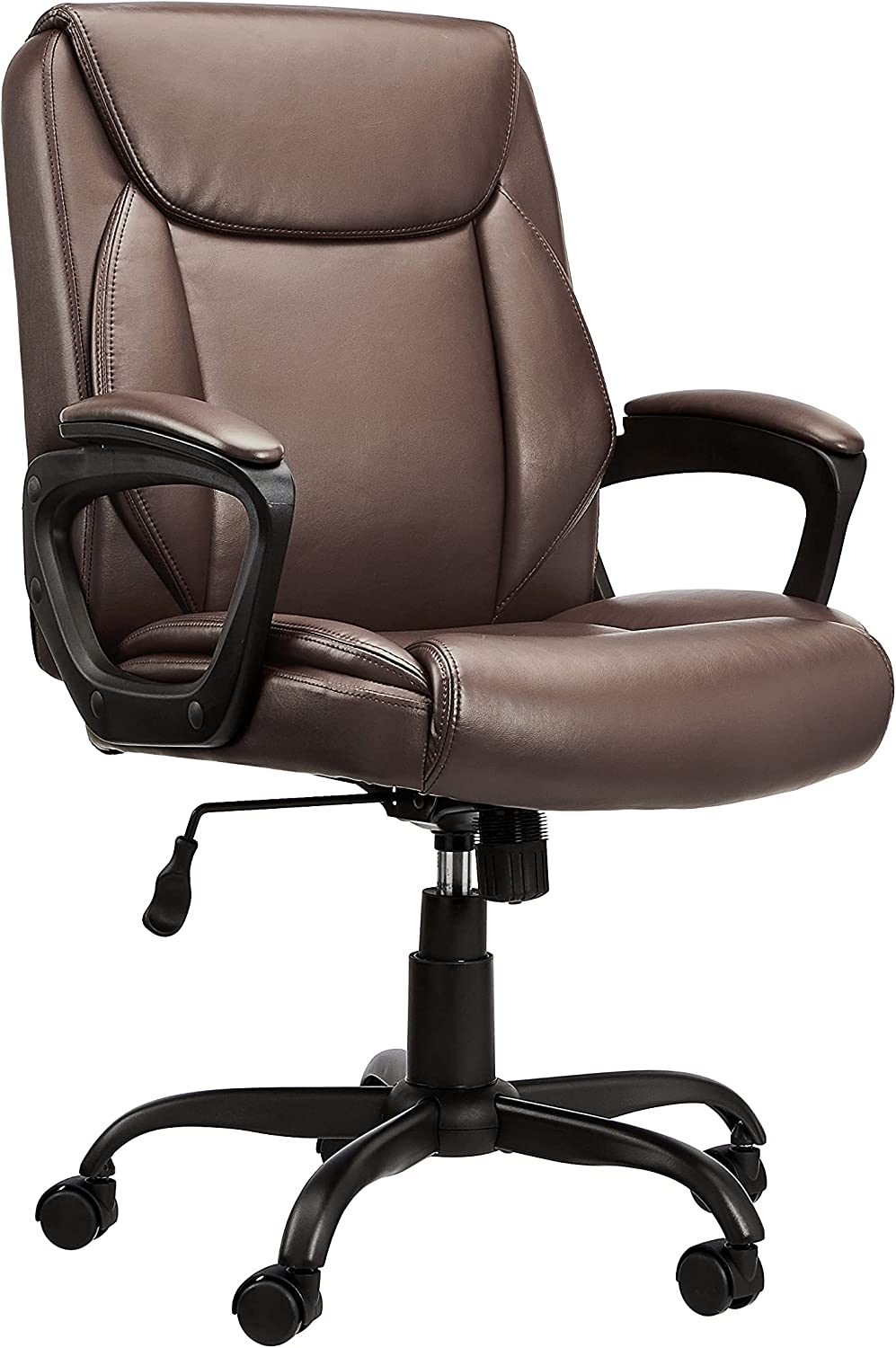 AmazonBasics Classic Puresoft PU-Padded Mid-Back Office Chair with Adjustable Height