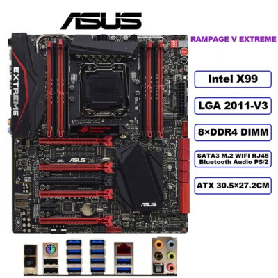 ASUS RAMPAGE V EXTREME ATX Motherboard Intel X99 LGA2011-V3 DDR4 