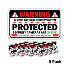 5 pack Camera security CCTV stickers Decal