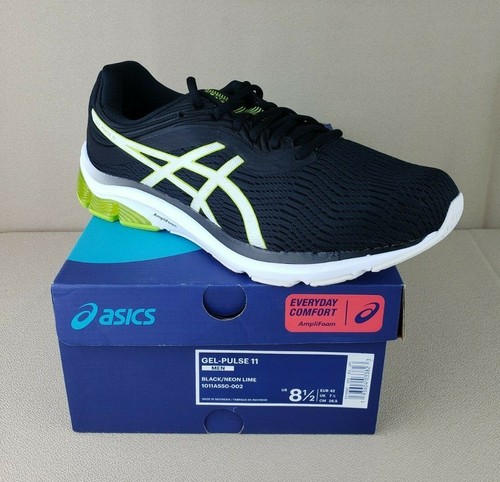 ASICS Gel-Pulse 11 Blue Neon Lime AmpliFoam Shoes Sneakers Men's Sz 8.5